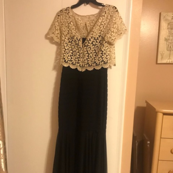 Betsy and Adam Lace Evening Gown - Picture 2 of 3